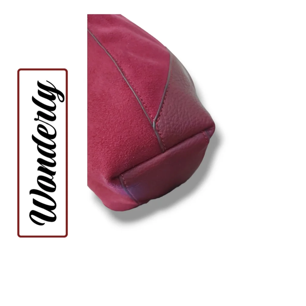 NWT WONDERLY Merlot Vegan Leather & Suede Oversized Hobo Belk Exclusive - Picture 9 of 15
